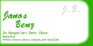 janos benz business card